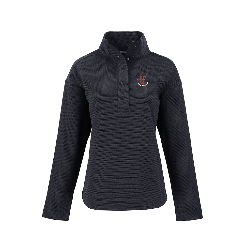 Procurement U - Cutter & Buck Hunts Point Eco Textured Fleece Recycled Womens Snap Pullover
