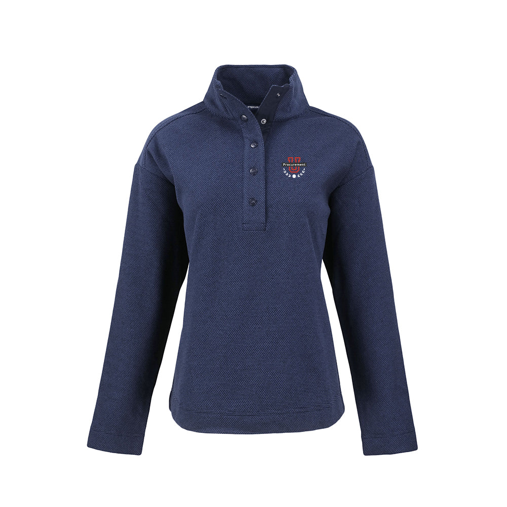 Procurement U - Cutter & Buck Hunts Point Eco Textured Fleece Recycled Womens Snap Pullover
