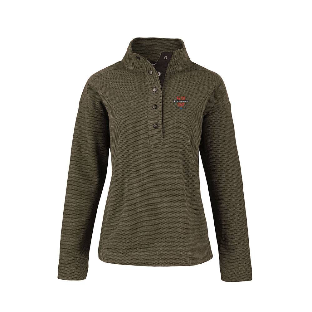Procurement U - Cutter & Buck Hunts Point Eco Textured Fleece Recycled Womens Snap Pullover