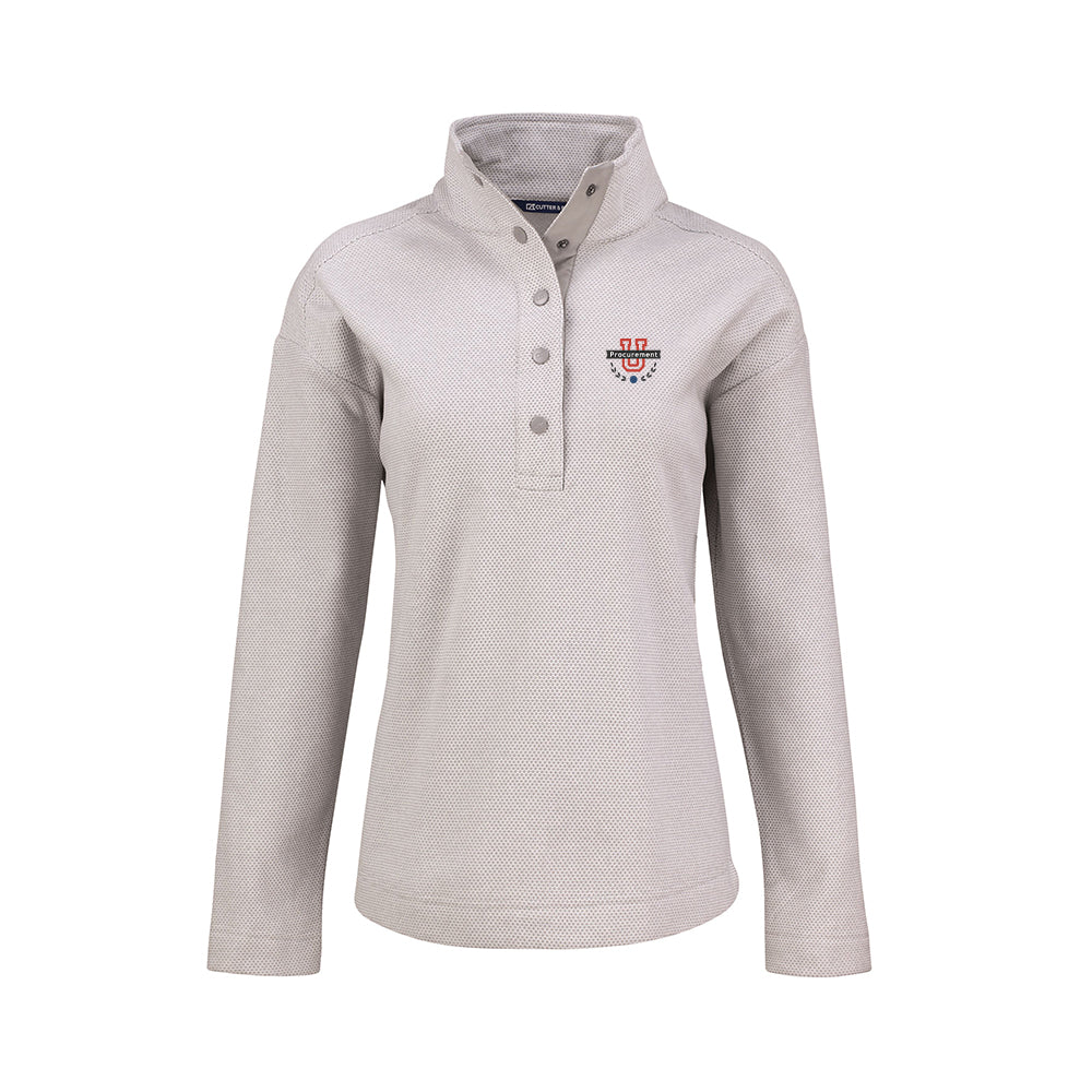 Procurement U - Cutter & Buck Hunts Point Eco Textured Fleece Recycled Womens Snap Pullover