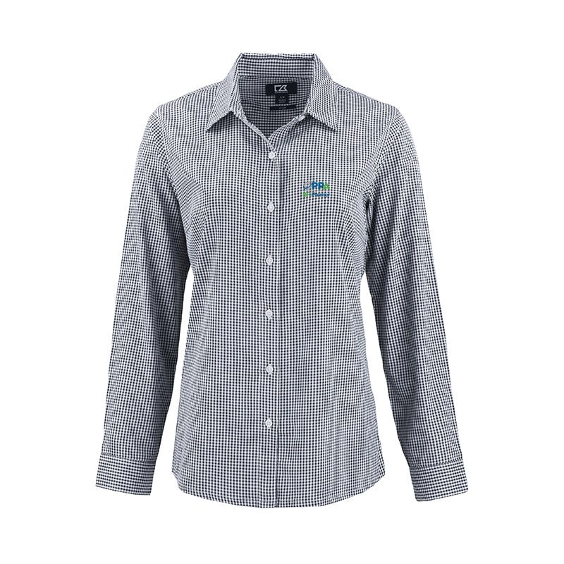 RFxP and PPA - Cutter & Buck Skyline Epic Confidence Recycled Gingham Womens Long Sleeve Dress Shirt