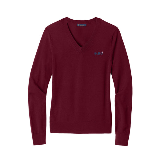 NASPO - Brooks Brothers Women's Washable Merino V-Neck Sweater