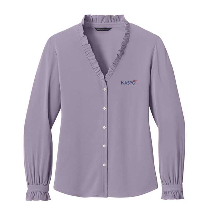 NASPO - Brooks Brothers Women's Long Sleeve Ruffle Collar Blouse