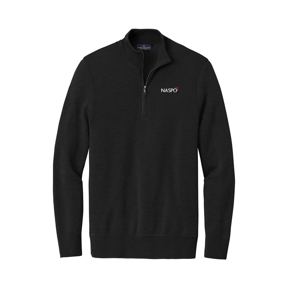 NASPO - Brooks Brothers Washable Merino Birdseye 1/4-Zip Sweater