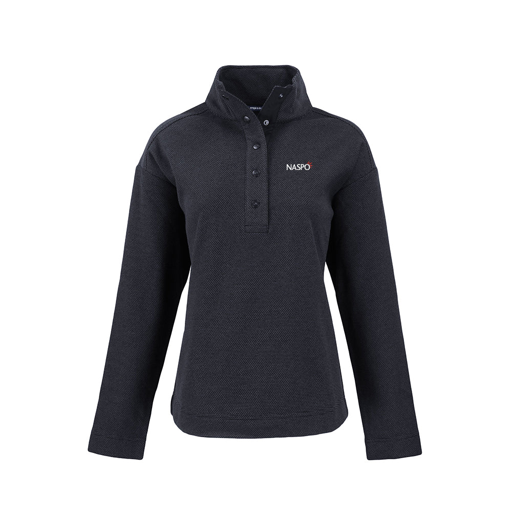 NASPO - Cutter & Buck Hunts Point Eco Textured Fleece Recycled Womens Snap Pullover