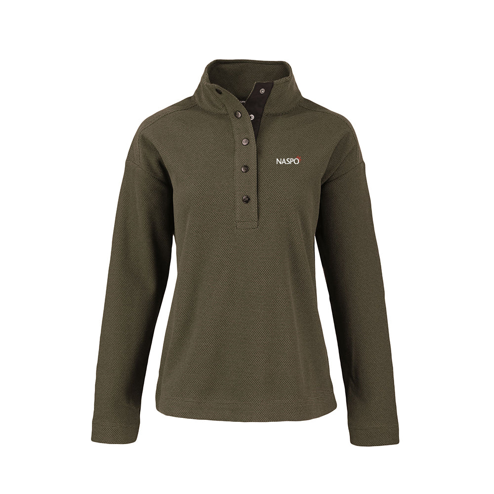 NASPO - Cutter & Buck Hunts Point Eco Textured Fleece Recycled Womens Snap Pullover