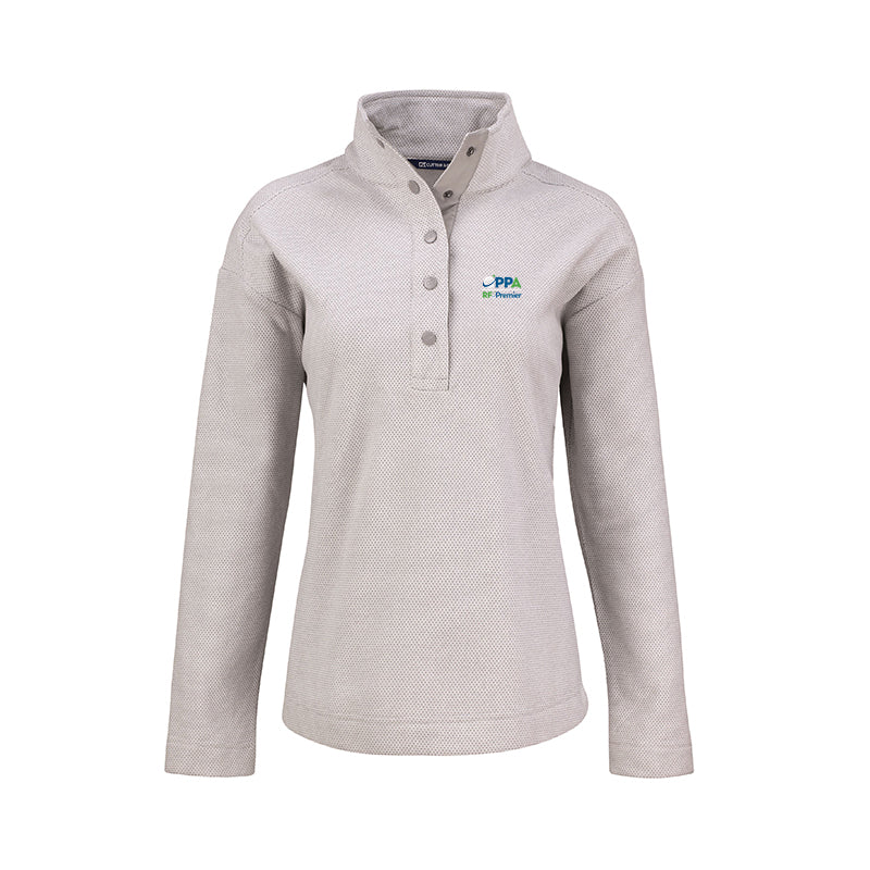 RFxP and PPA - Cutter & Buck Hunts Point Eco Textured Fleece Recycled Womens Snap Pullover