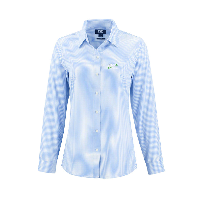 RFxP and PPA - Cutter & Buck Skyline Epic Confidence Recycled Gingham Womens Long Sleeve Dress Shirt