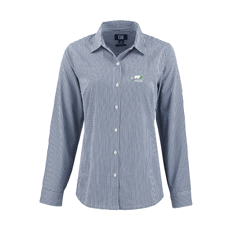 RFxP and PPA - Cutter & Buck Skyline Epic Confidence Recycled Gingham Womens Long Sleeve Dress Shirt