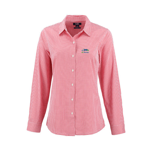 RFxP and PPA - Cutter & Buck Skyline Epic Confidence Recycled Gingham Womens Long Sleeve Dress Shirt