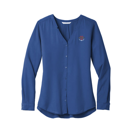 Procurement U - Ladies Long Sleeve Button-Front Blouse
