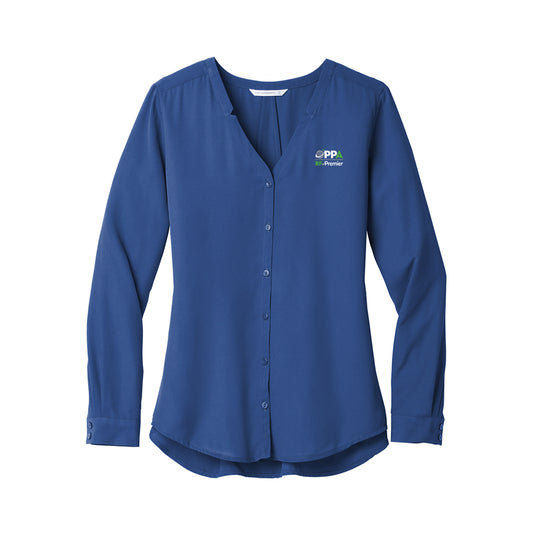 RFxP and PPA - Ladies Long Sleeve Button-Front Blouse